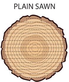 plain sawn crosscut
